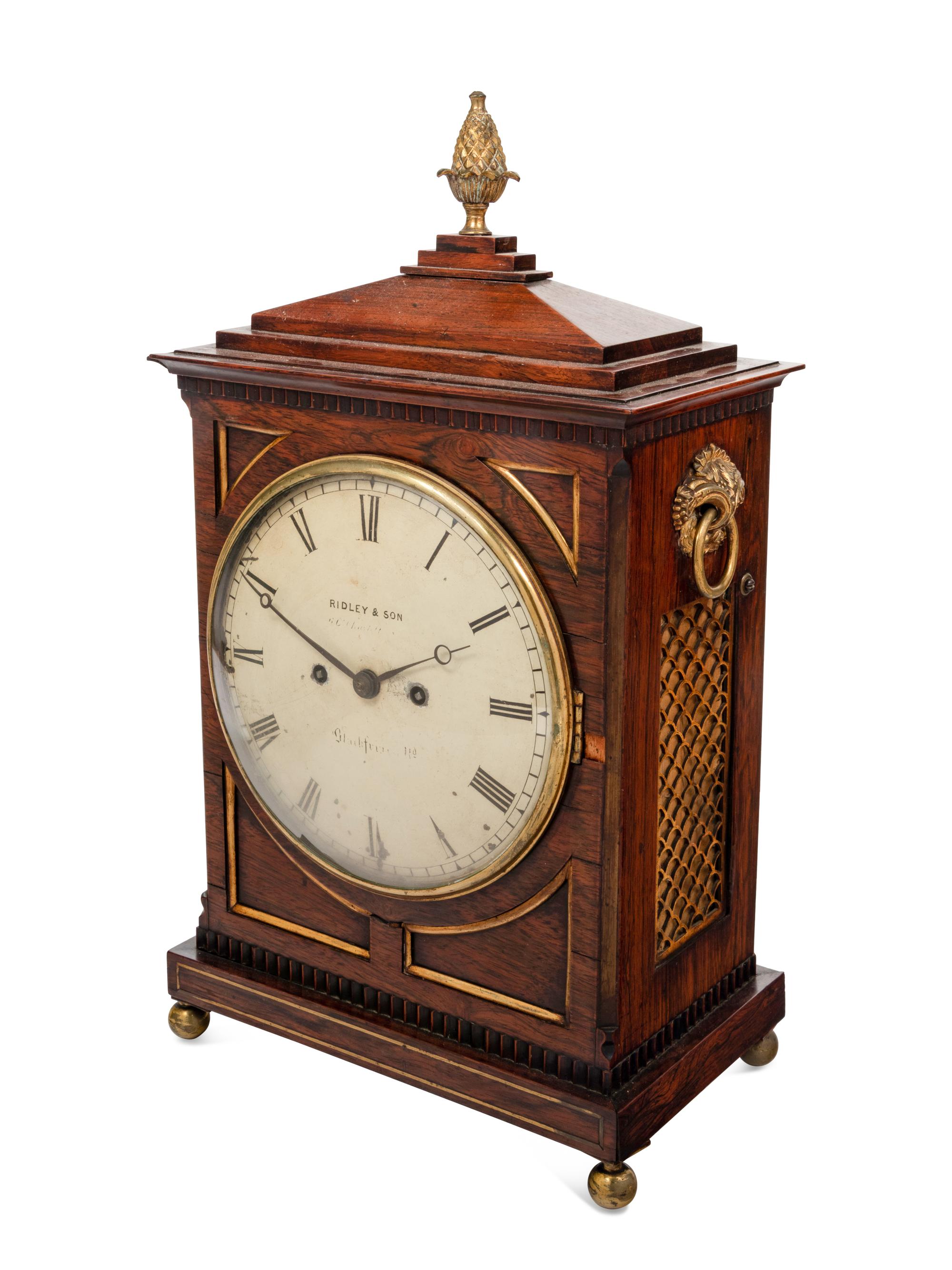 An English Rosewood Mantel Clock