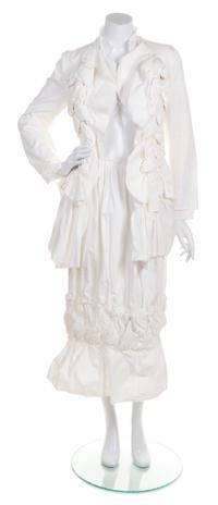 A Comme des Garcons White Cotton Skirt Ensemble, Size M.