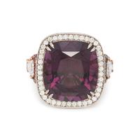 SPINEL AND DIAMOND RING