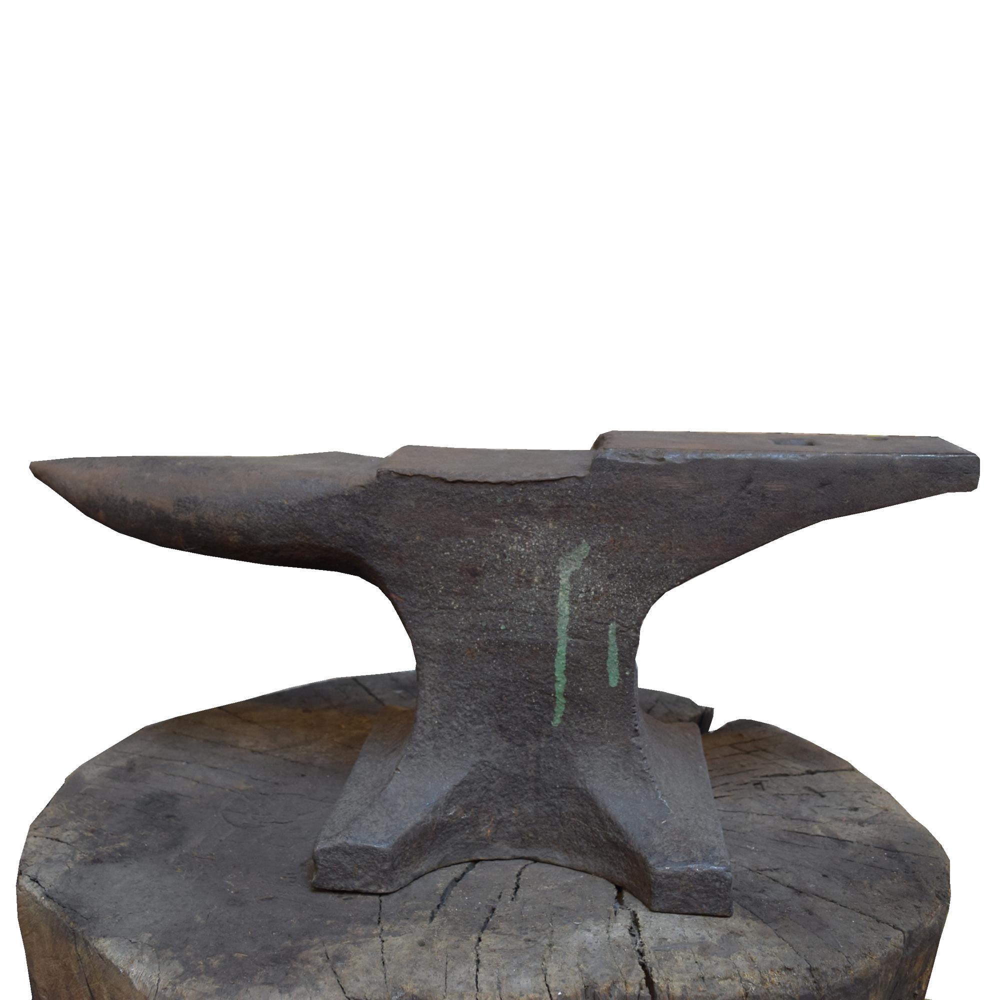An Industrial Anvil on a Wood Base 26.5" W x 22" D x 33.5" H — United States, 19th Century