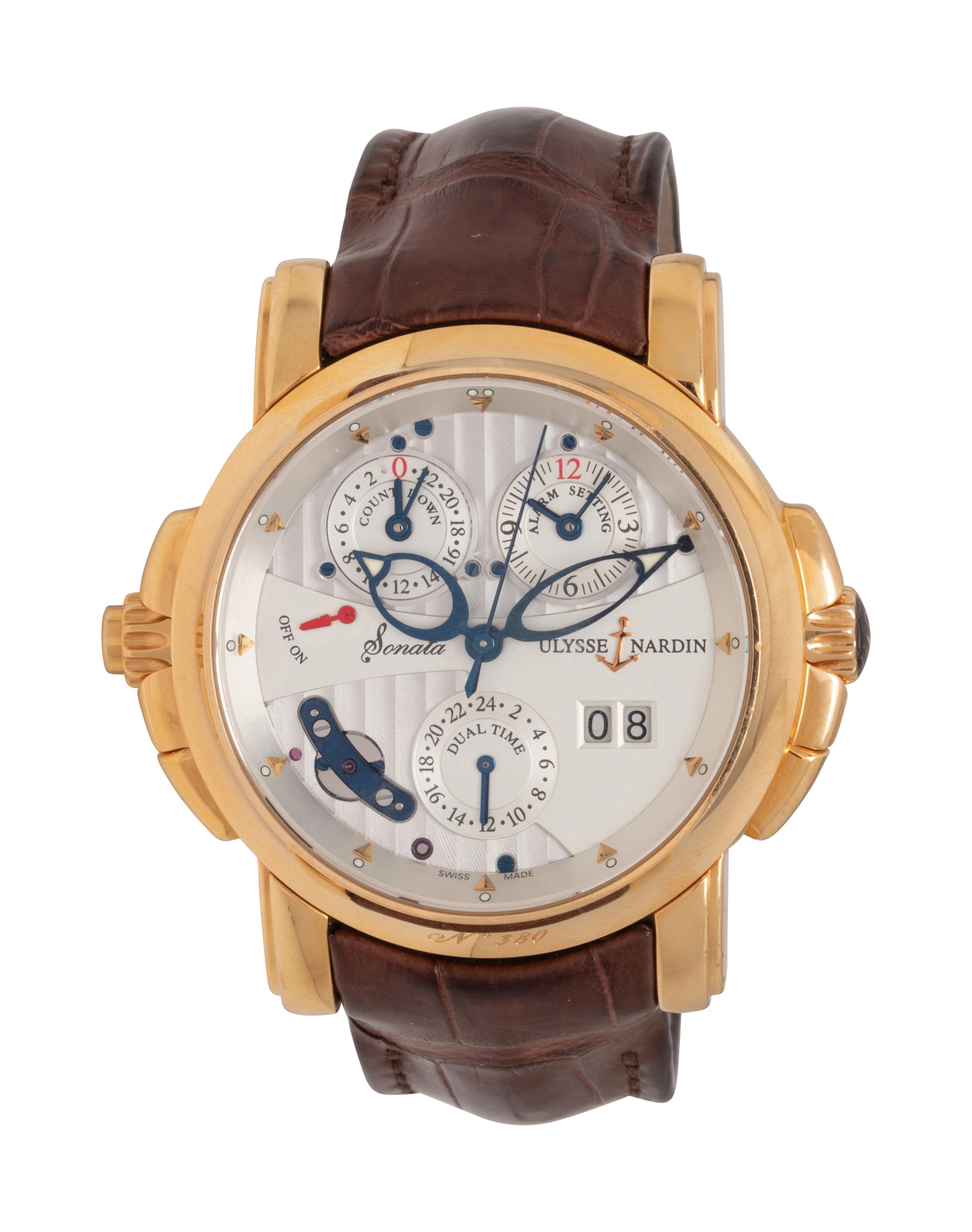 ULYSSE NARDIN, REF. 666-88 18K YELLOW GOLD 'SONATA' WATCH