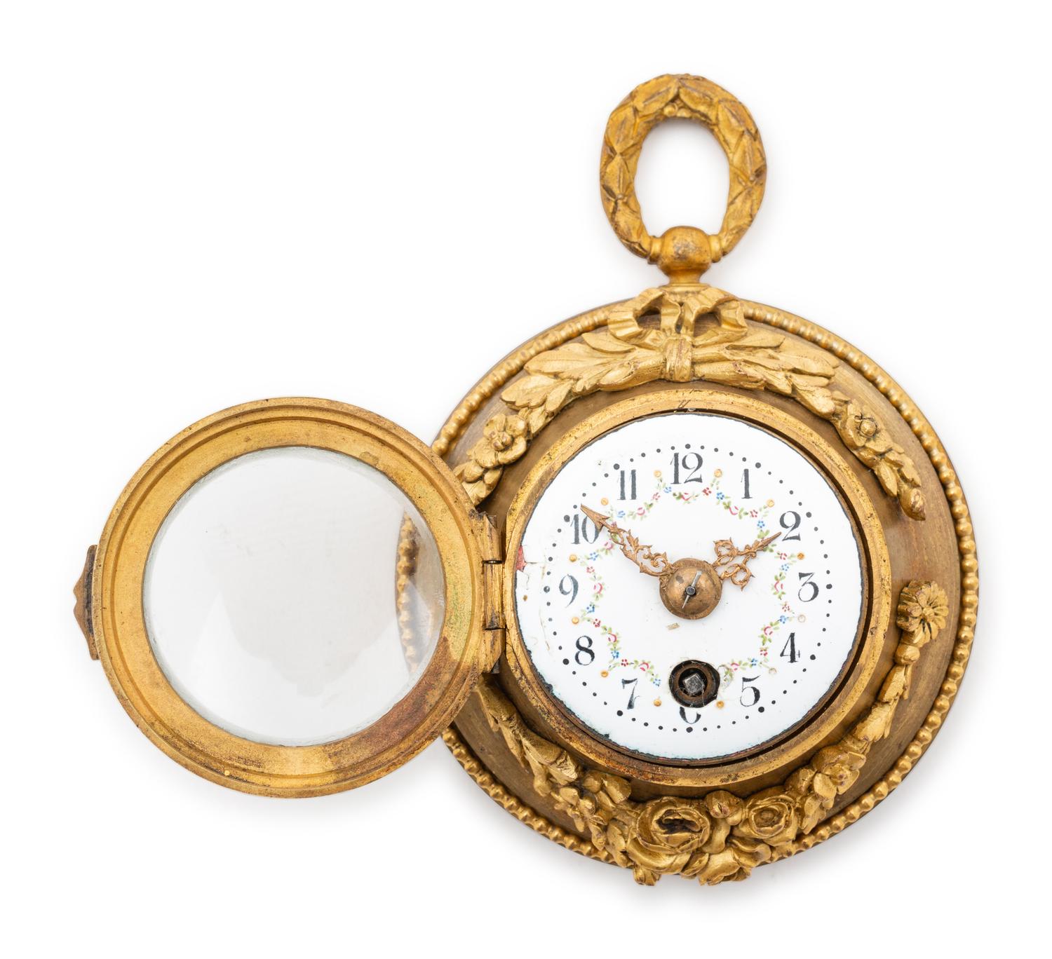 A French Gilt Bronze Pendant Clock