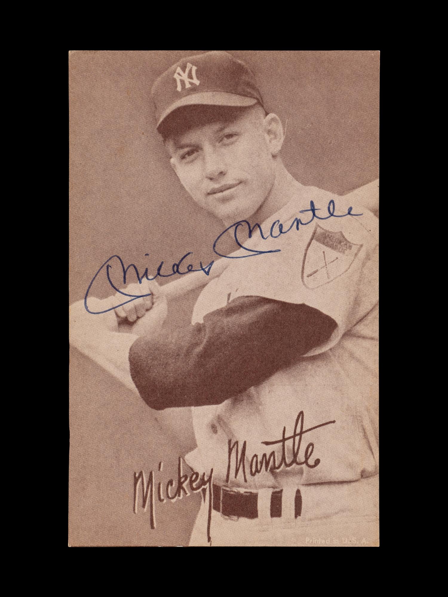 A Mickey Mantle Signed Autograph Exhibit Reprint Card (Beckett Authentication Services)