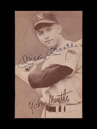 A Mickey Mantle Signed Autograph Exhibit Reprint Card (Beckett Authentication Services)
