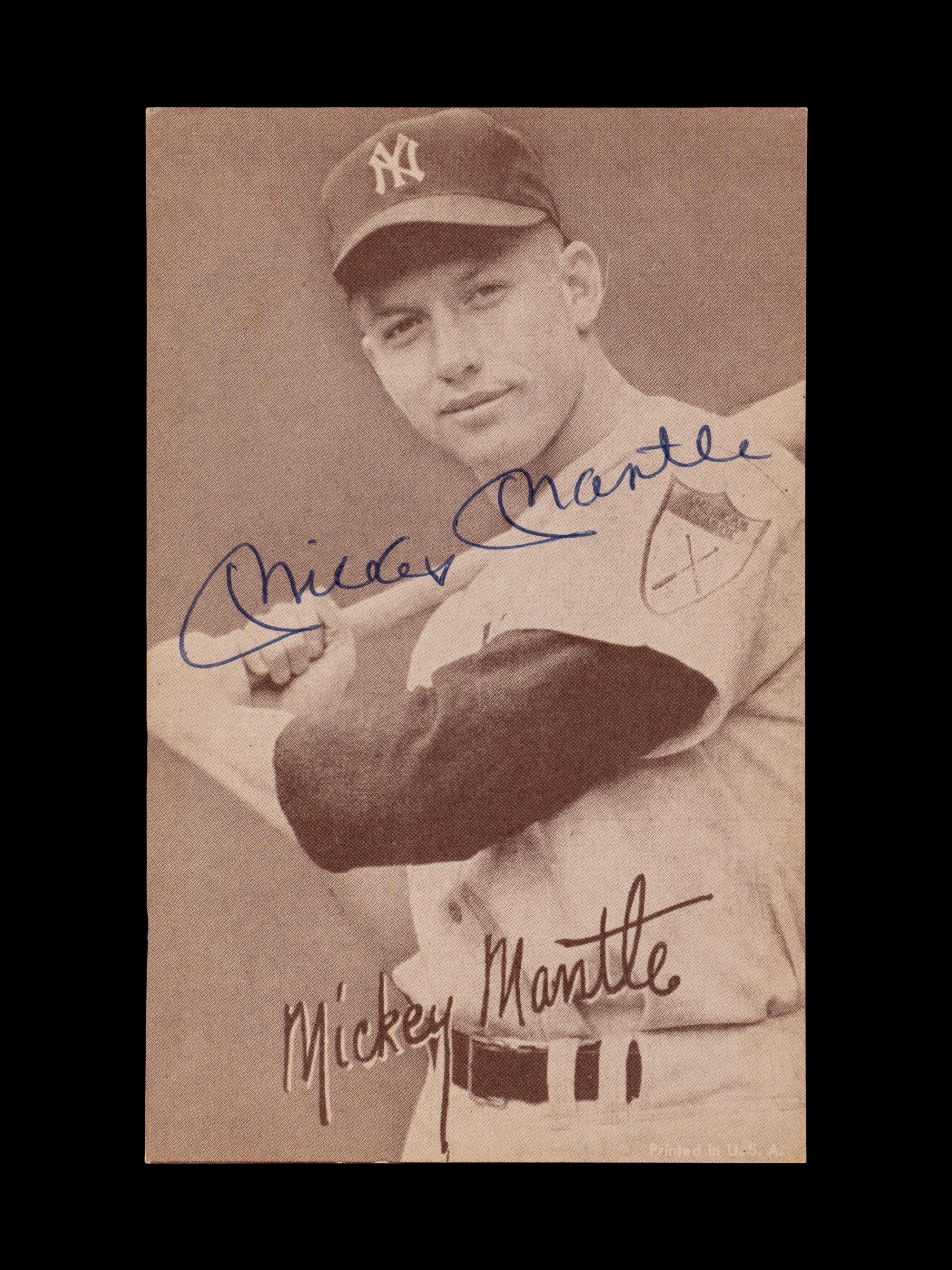 A Mickey Mantle Signed Autograph Exhibit Reprint Card (Beckett Authentication Services)