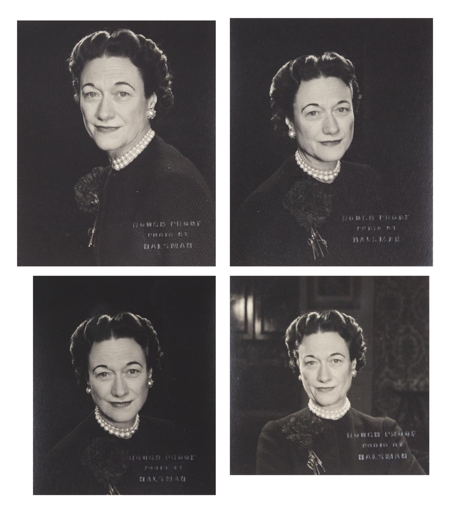 Four Works: Portrait of The Duchess of Windsor, New York , circa 1955; together with Three Portraits of Wallis Warfield Spencer , circa 1918 (4)