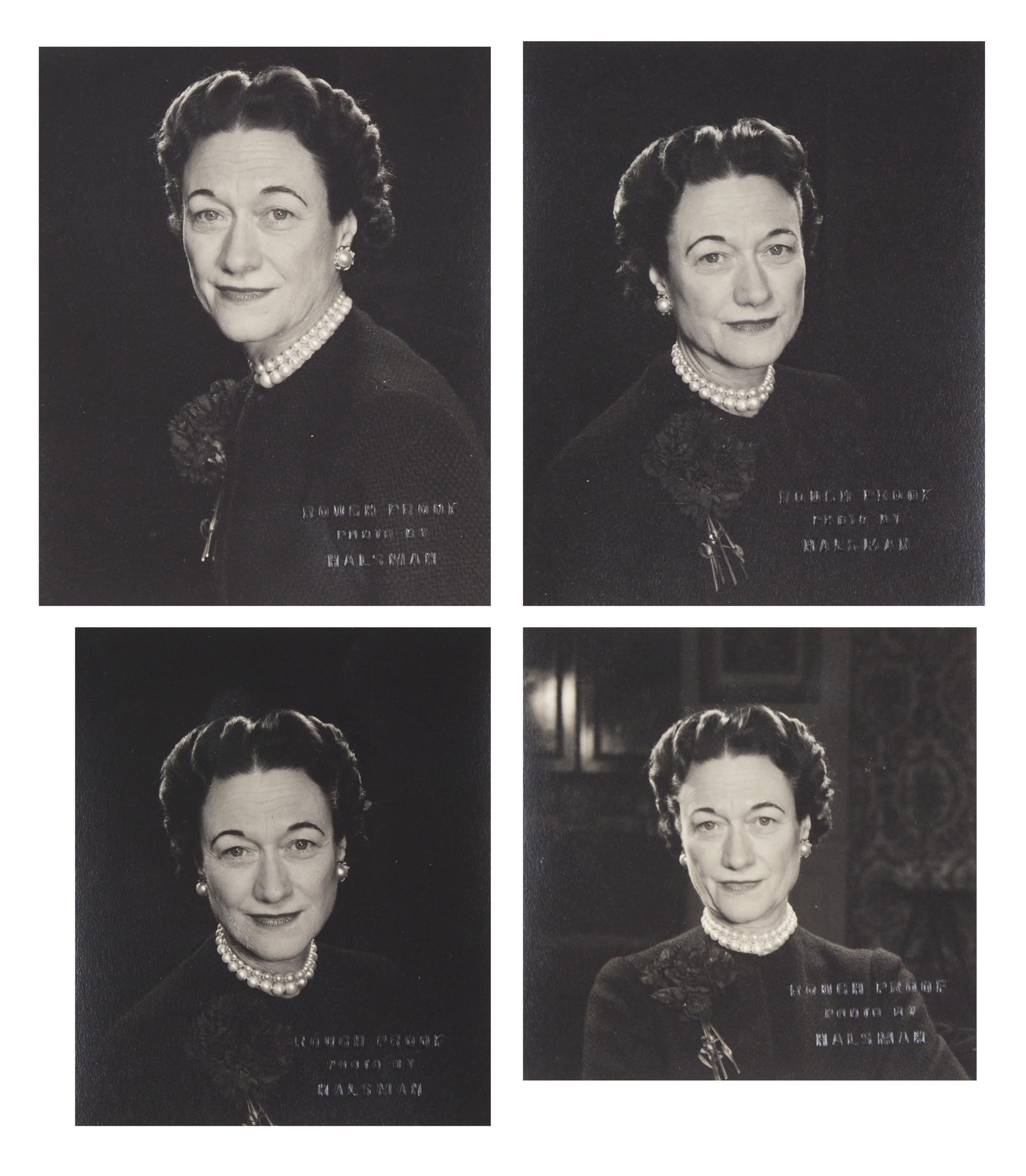 Four Works: Portrait of The Duchess of Windsor, New York , circa 1955; together with Three Portraits of Wallis Warfield Spencer , circa 1918 (4)