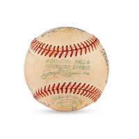 A 1972 Hall of Fame Weekend Multi Signed Autograph Baseball Featuring Hank Greenberg, Satchel Paige and Casey Stengel (JSA Letter of Authenticity),