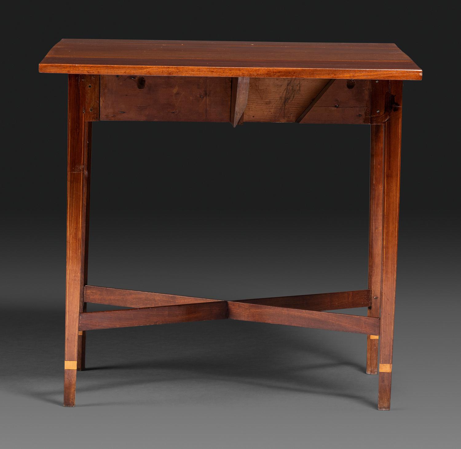 A Federal Inlaid Mahogany X-Stretcher Base Pembroke Table