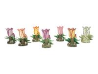 A Set of Seven Mottahedeh Porcelain Tulip-Form Vases
