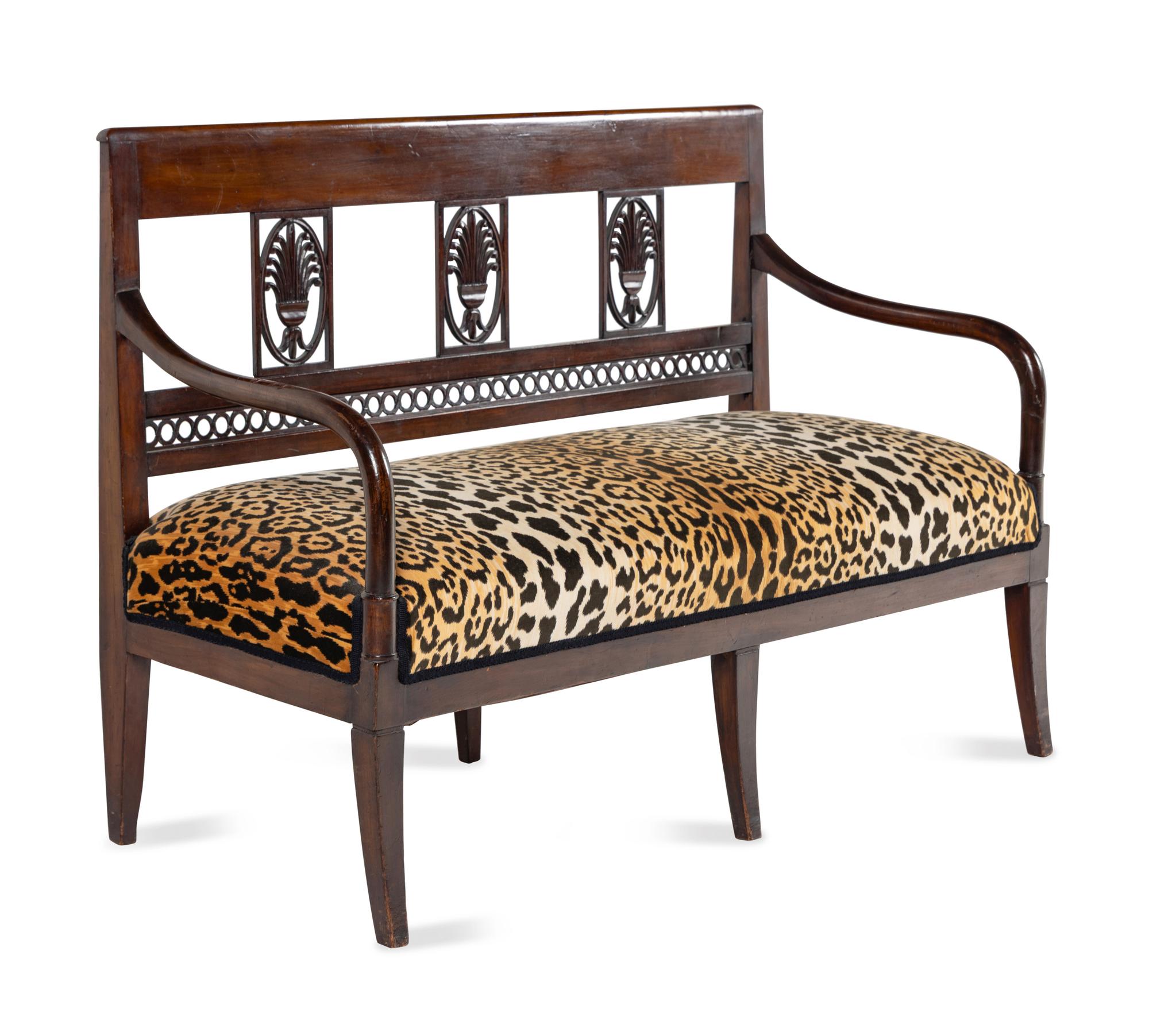 An Italian Neoclassical Walnut Settee