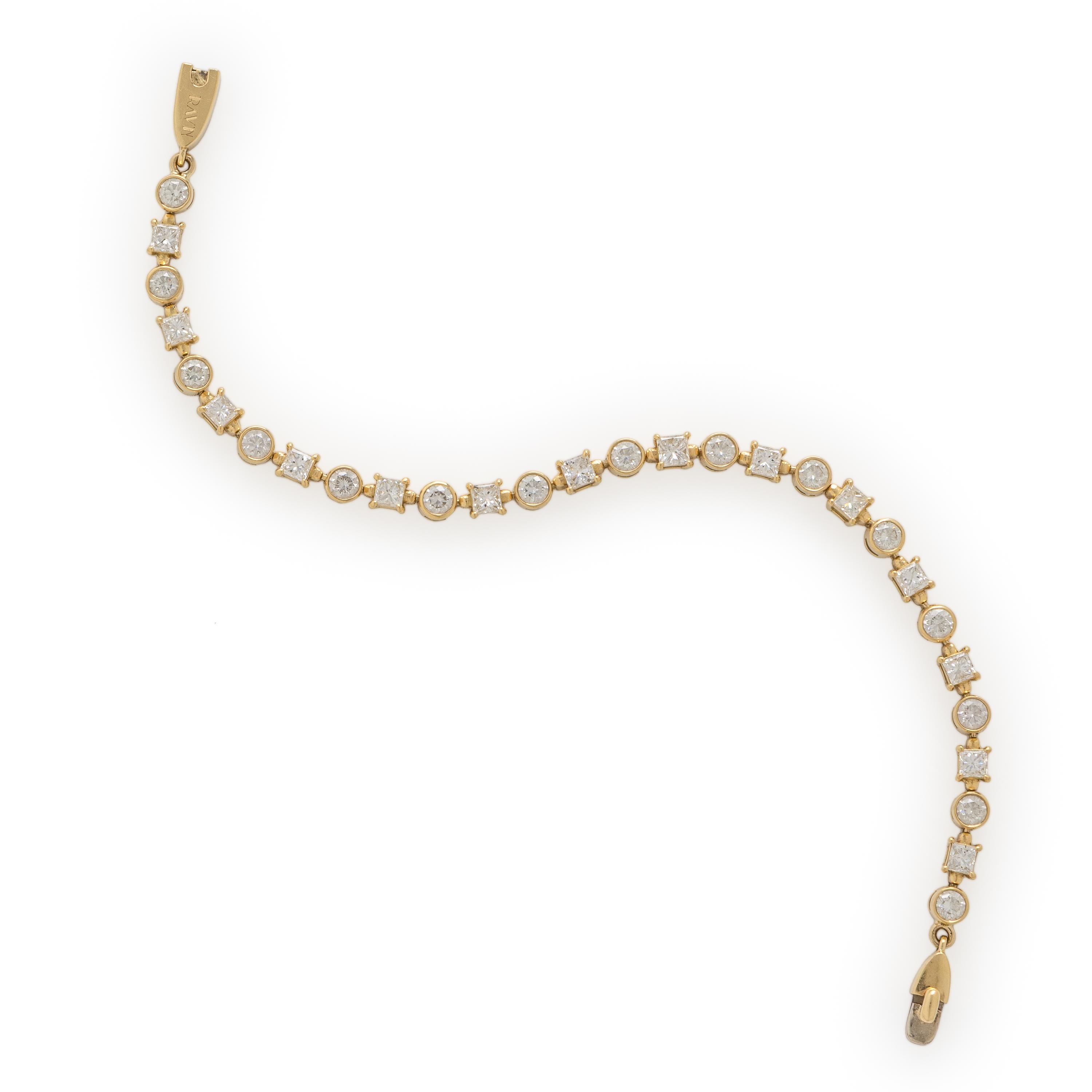 House of Ravn, 'Orion's Tennis', Diamond and Yellow Gold Bracelet