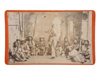 [NATIVE AMERICANS]. Cabinet photograph of Washakie and chiefs in council. Evanston, WY: Baker & Johnston, 1881-1882.