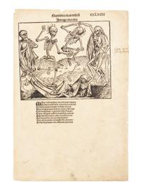 [LEAF BOOK - NUREMBERG CHRONICLE]. [SCHEDEL, Hartmann (1440-1514)]. Liber Chronicarum. A Folio of the Nuremberg Chronicle Restored from an Incomplete Copy from the Library of Lambton Castle, England . Greenwich, CT: The Country Bookshop, 1932.