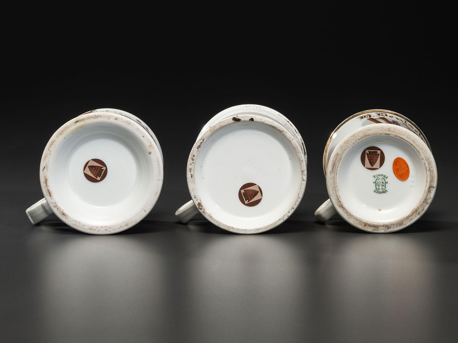 Three Butcher's Porcelain Occupational Shaving Mugs
