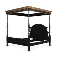 A George III Style Painted and Parcel Gilt Tester Bed