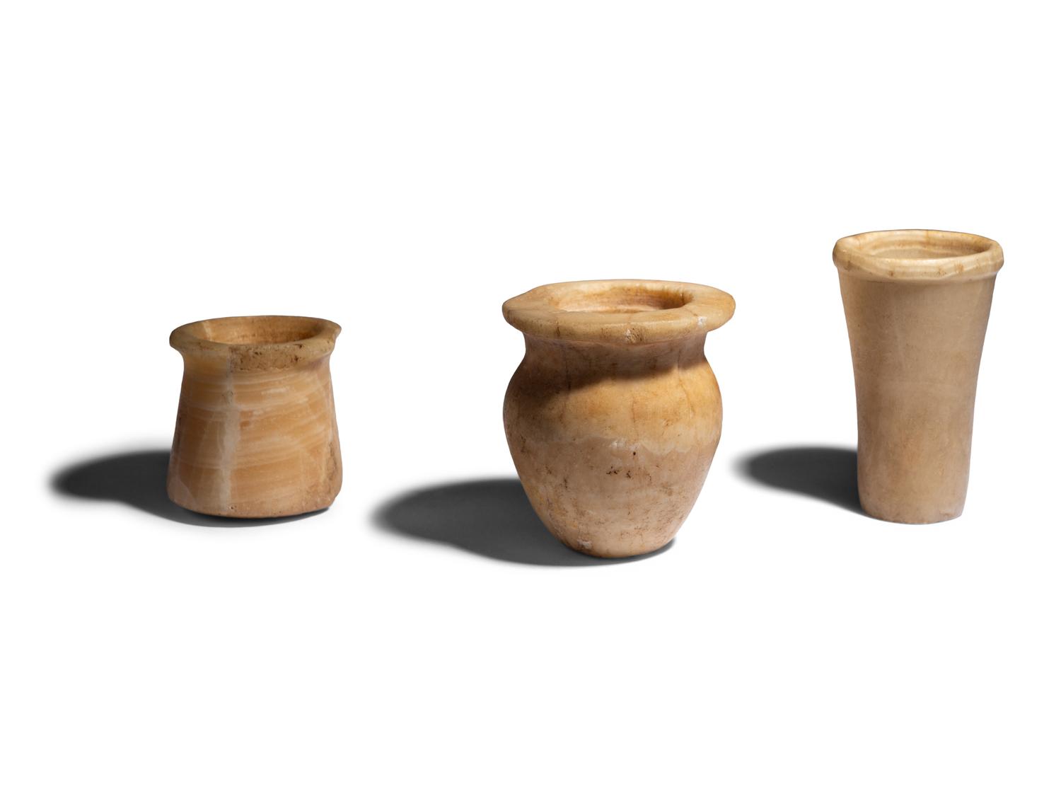 Three Egyptian Alabaster Vessels