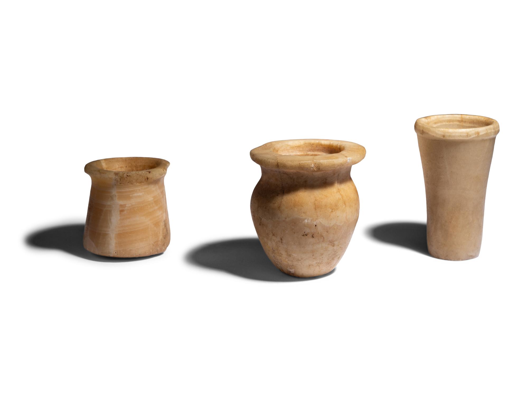 Three Egyptian Alabaster Vessels
