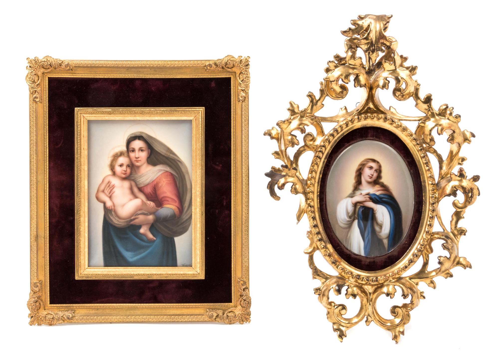 Two German Porcelain Plaques First height 7 x width 5 inches. — 19TH/20TH CENTURY