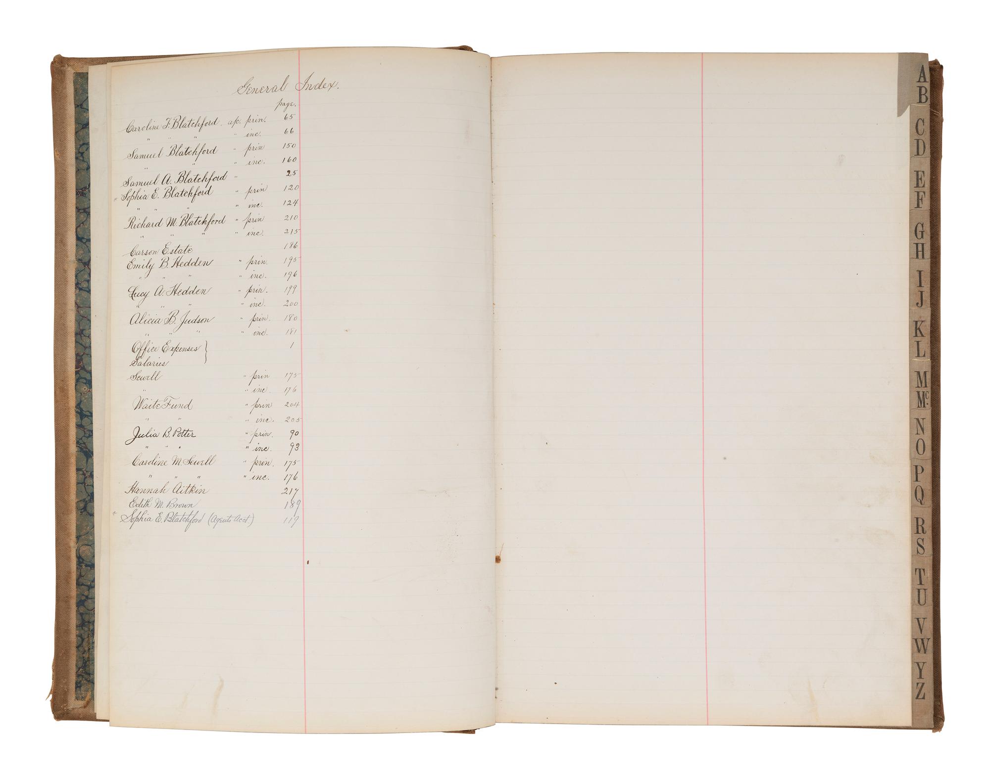[US SUPREME COURT]. Blatchford family archive including documents, ledgers, photographs, and a silk menu signed by President Chester A. ARTHUR (1829-1886) and Supreme Court Justice Samuel Blatchford (1820-1893).