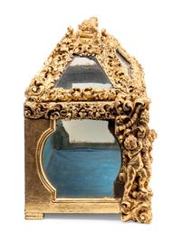 A Baroque Style Carved Giltwood Table Vitrine
