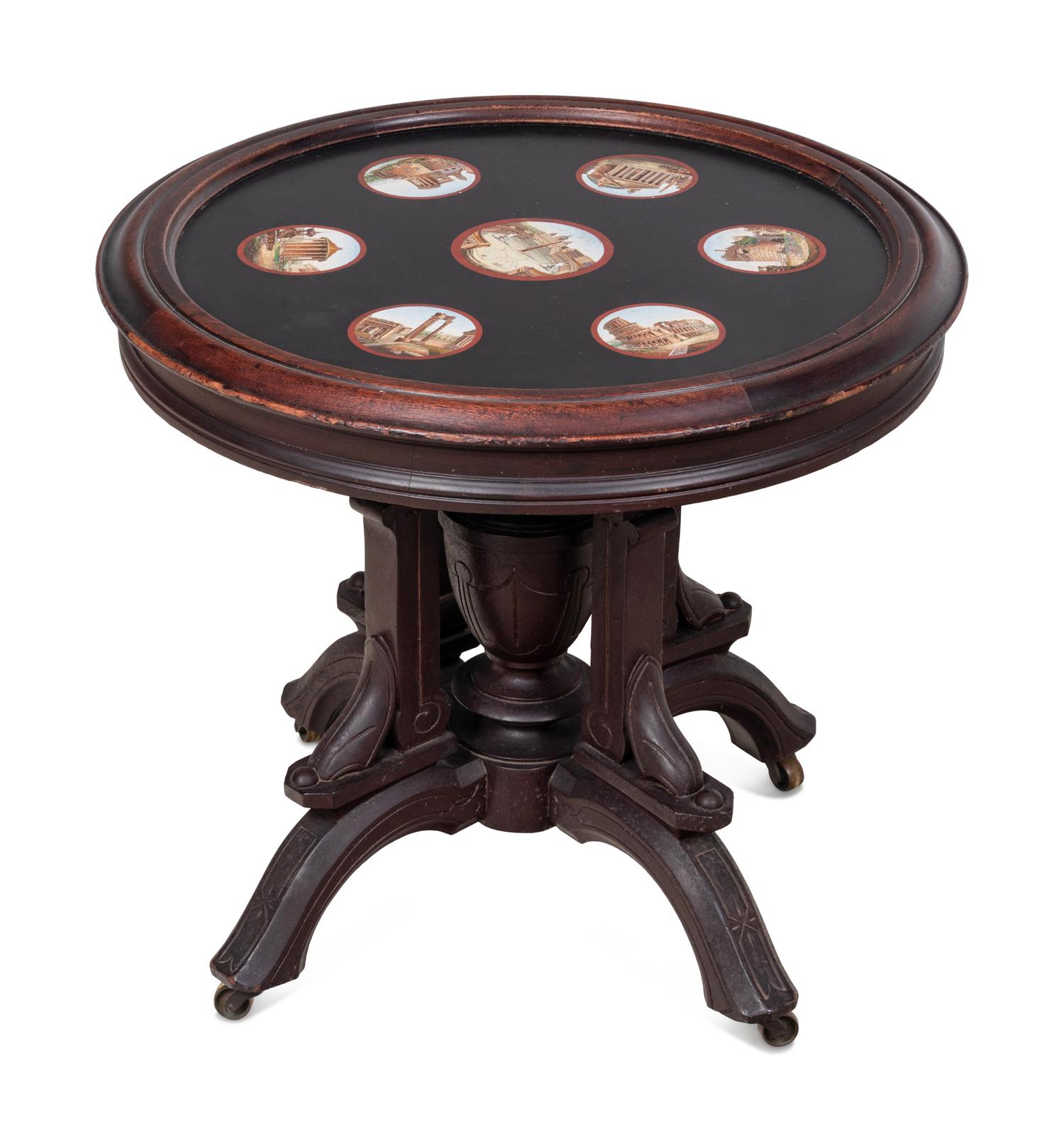 An Italian Micromosaic and Walnut Table