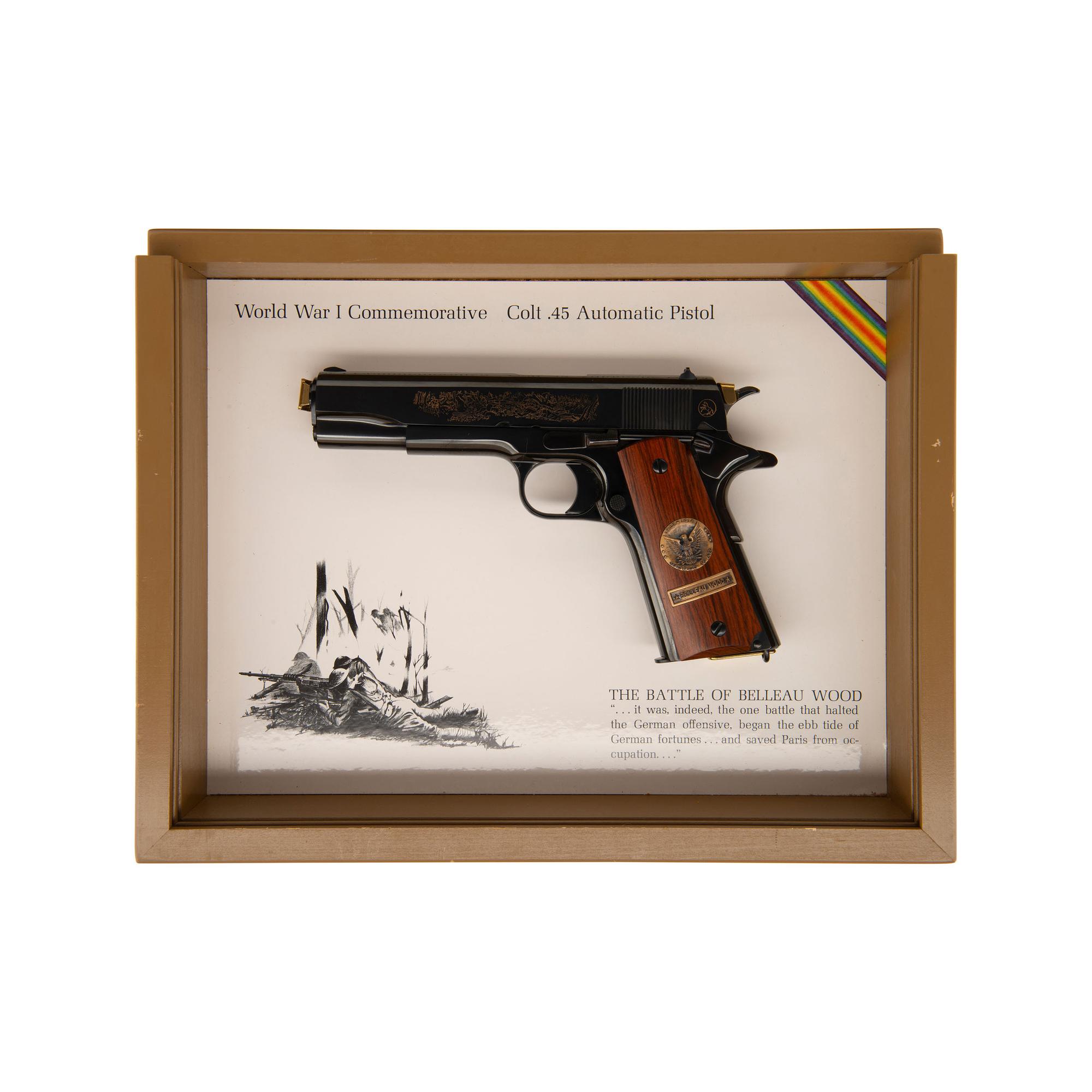 **Colt 1911 World War I Belleau Wood Commemorative Pistol in Display Case