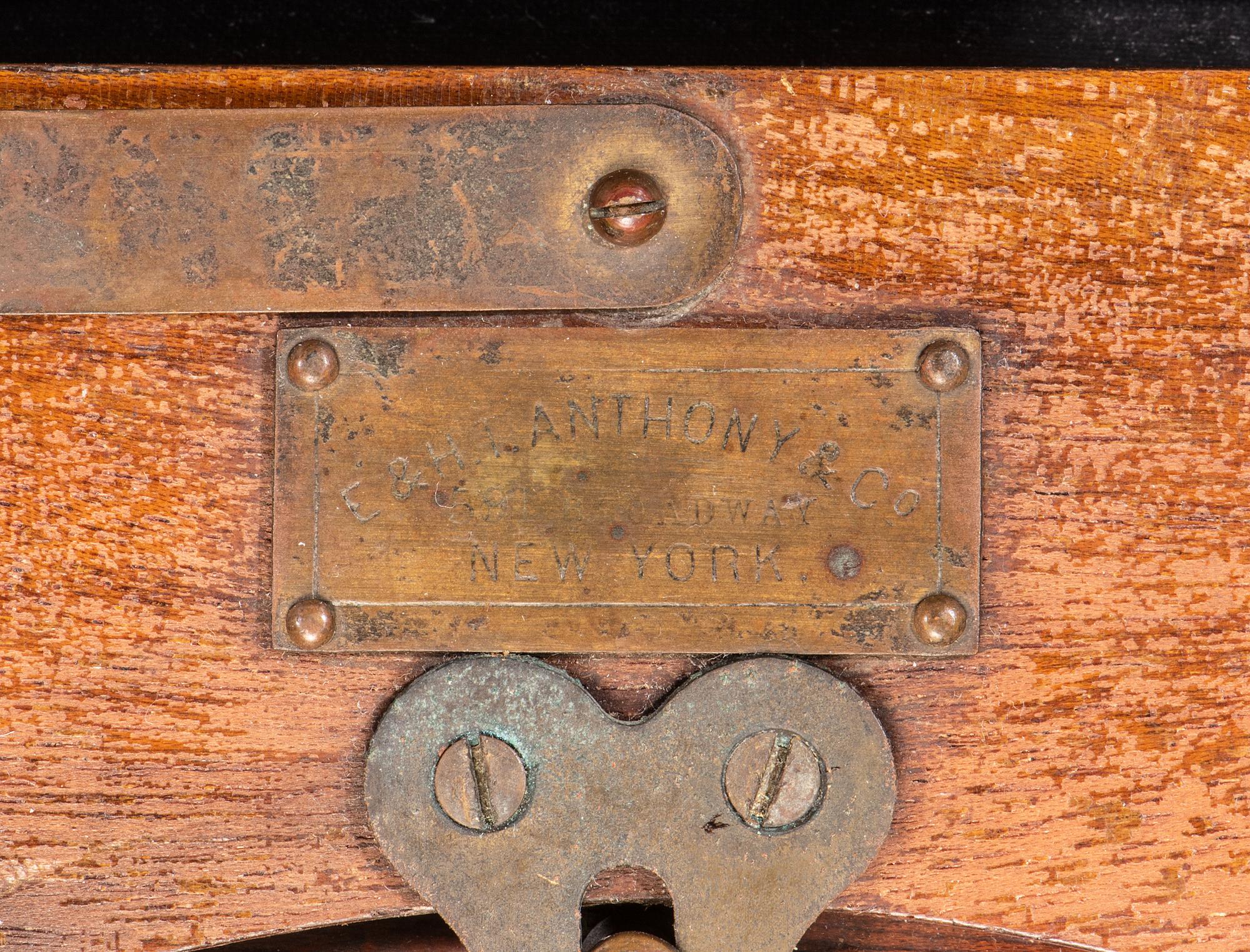 [EARLY PHOTOGRAPHY]. 2 cameras made by E. & H.T. Anthony, including the Victor and Champion. Ca late 1880s.