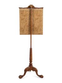 A George II Style Pole Screen with a Needlepoint Panel