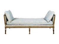 A Louis XVI Grey-Painted and Parcel-Gilt Lit du Jour