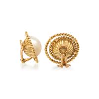 MABÉ CULTURED PEARL AND YELLOW GOLD CLIP EARRINGS