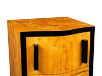 A Pair of Art Deco Style Burlwood and Part Ebonized Tall Chests