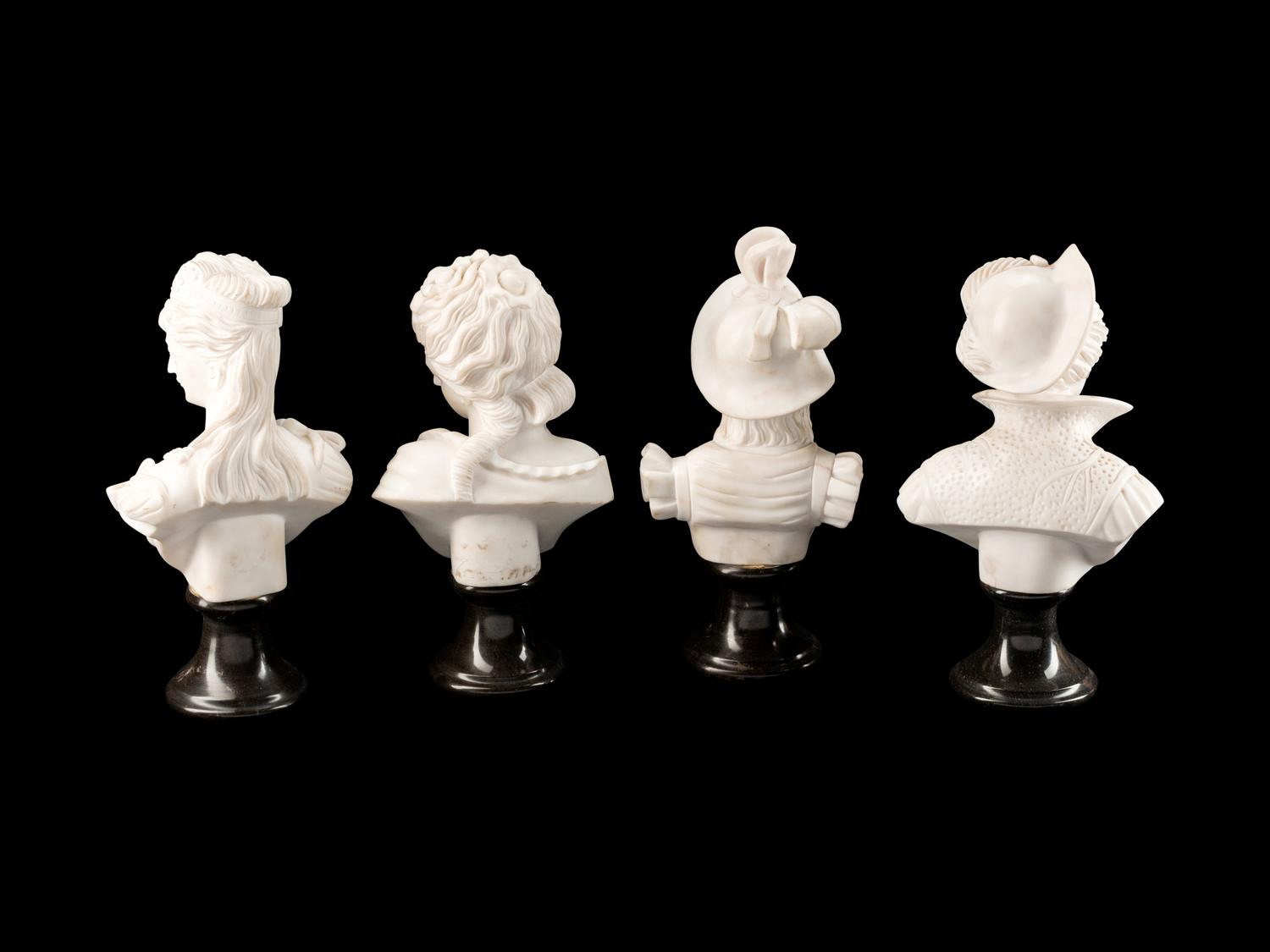 A Set of Four Italian Marble Busts of Women