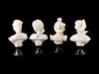A Set of Four Italian Marble Busts of Women