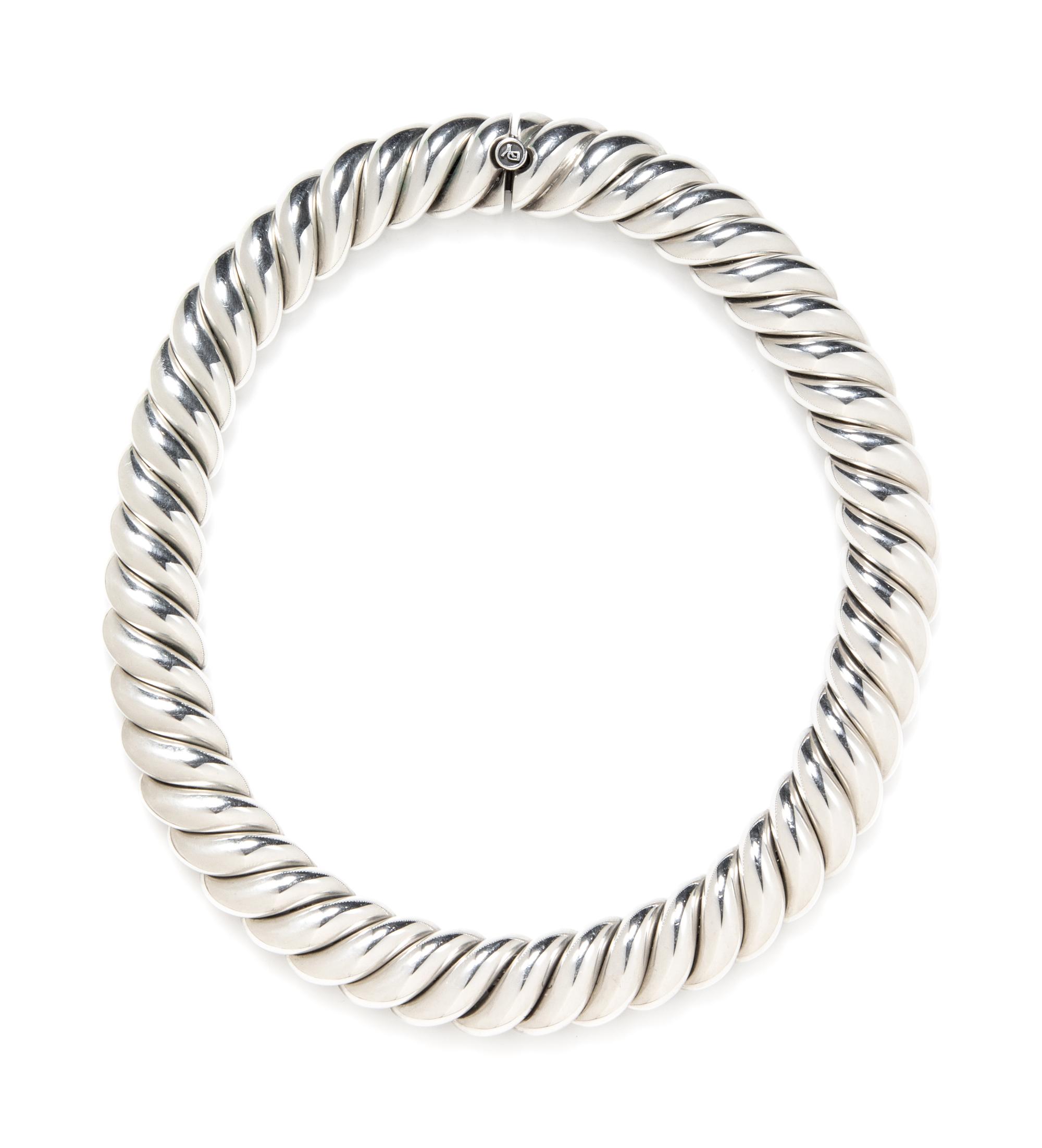 A Sterling Silver 'Pure Form Cable' Necklace, David Yurman,