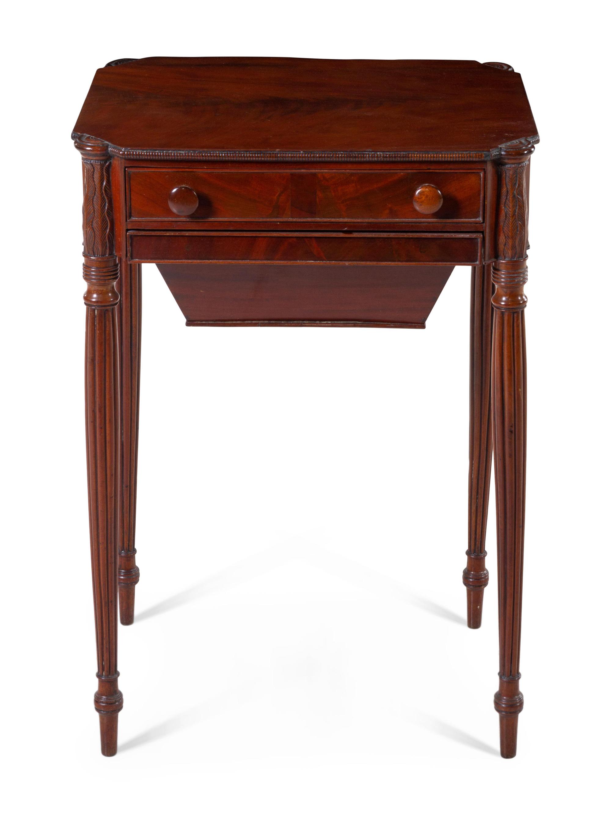 An American Mahogany Sewing Table