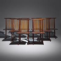 George Nakashima (American, 1905–1990) — Conoid Dining Chairs, set of eight, 1969-71