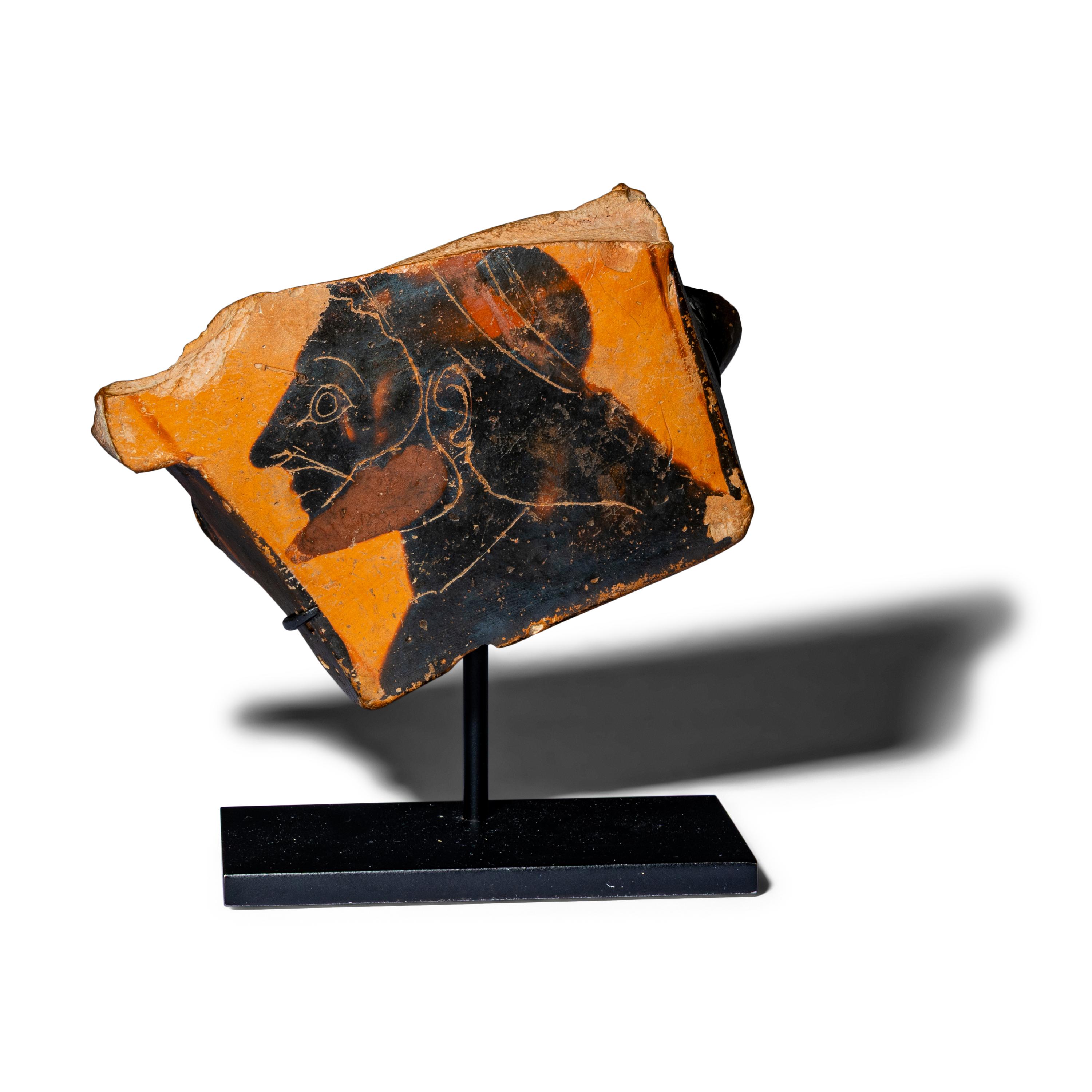 An Attic Black-Figured Krater Handle Fragment