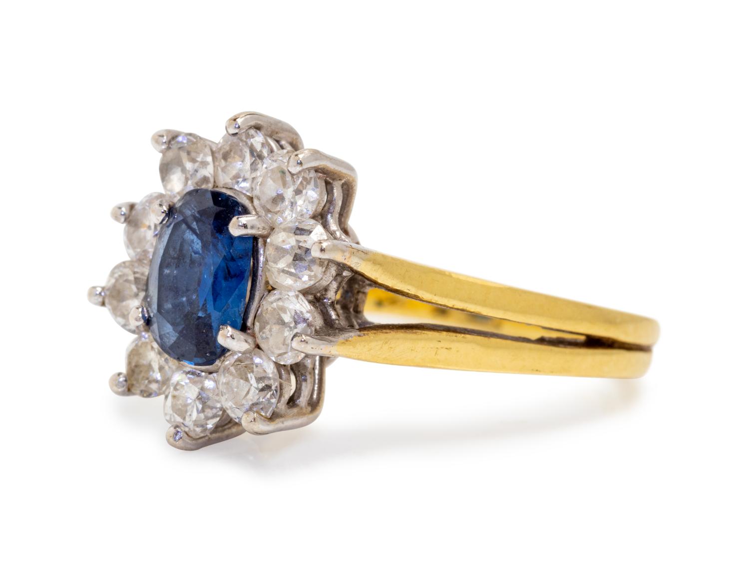 A Bicolor Gold, Sapphire and Diamond Ring,