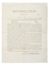 [RECONSTRUCTION - LABOR]. A group of documents and pamphlets related to Freedmen, especially labor issues including prison contract labor, comprising: