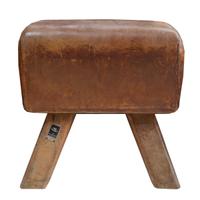 A Wood and Leather Pommel Horse Bench 22" W x 16" D x 22.5" H — Czech Republic, Circa 1930