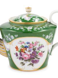A Popov Porcelain Three-Piece Tea Service