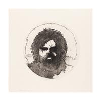 MOSER, Barry. Self Portrait at 32. [1972]. 346 x 354 mm. Etching and aquatint. Captioned and signed in pencil, numbered 3/25.