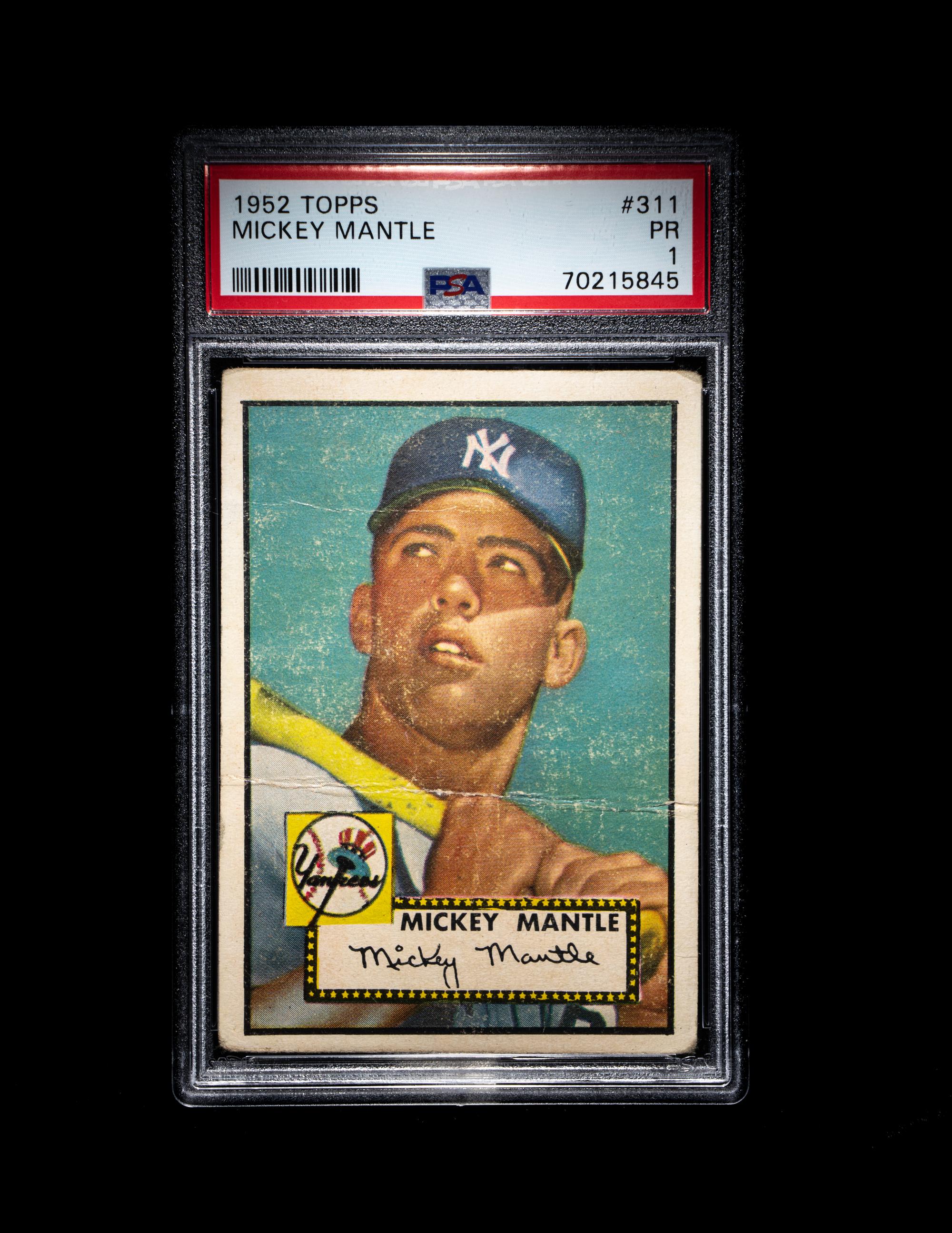 A 1952 Topps Mickey Mantle Rookie Baseball Card No. 311 (PSA 1)