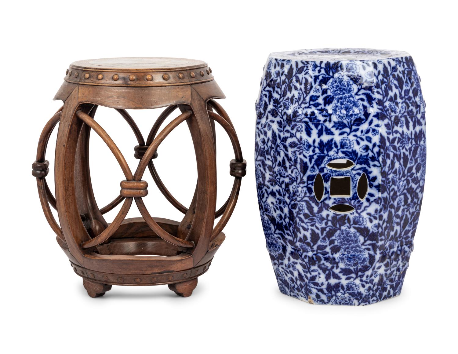 Two Chinese Garden Stools
