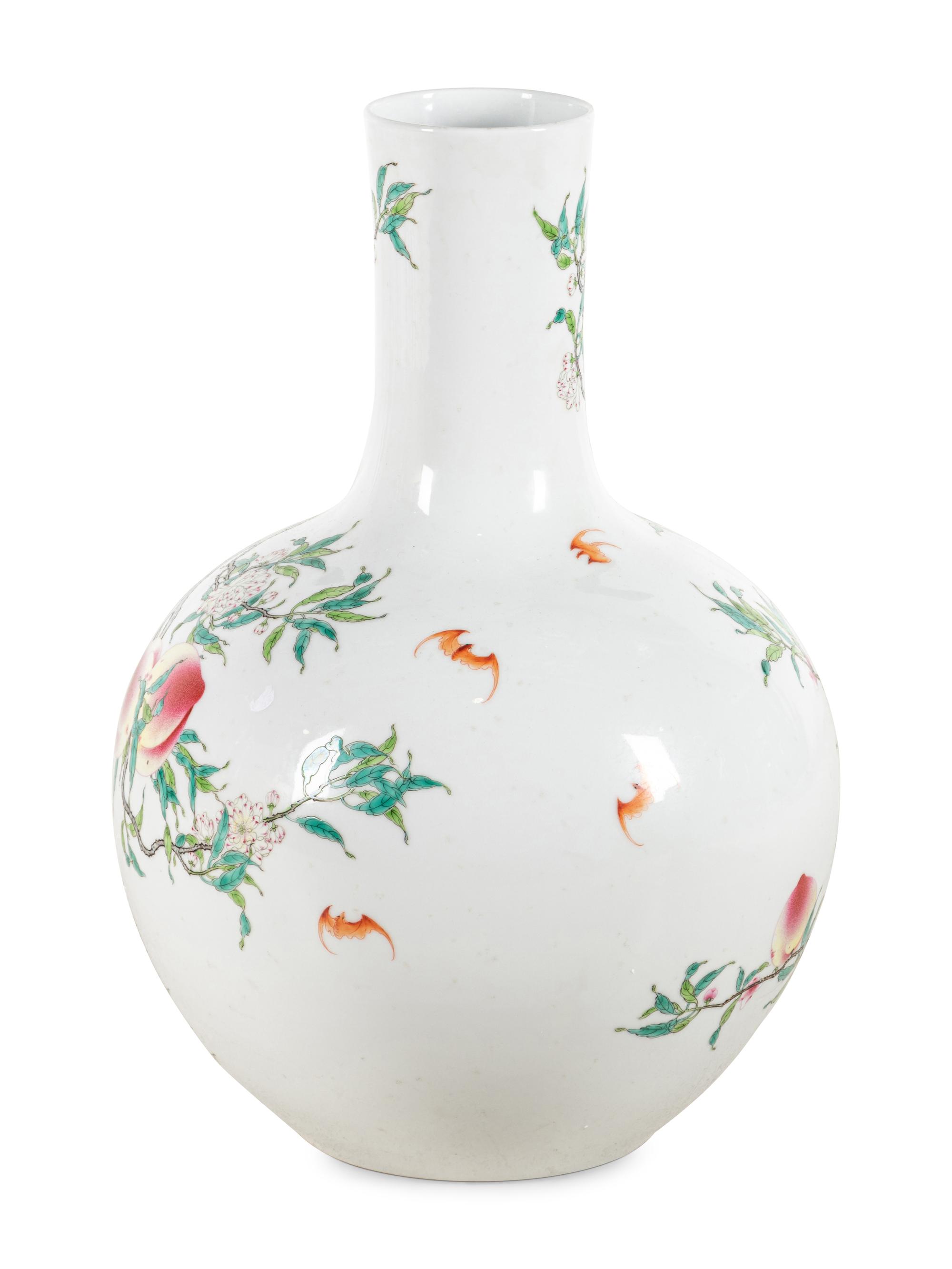 A Chinese Famille Rose Porcelain Globular Vase, Tianqiuping