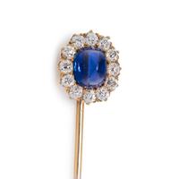 TIFFANY & CO., ANTIQUE, KASHMIR SAPPHIRE AND DIAMOND STICKPIN