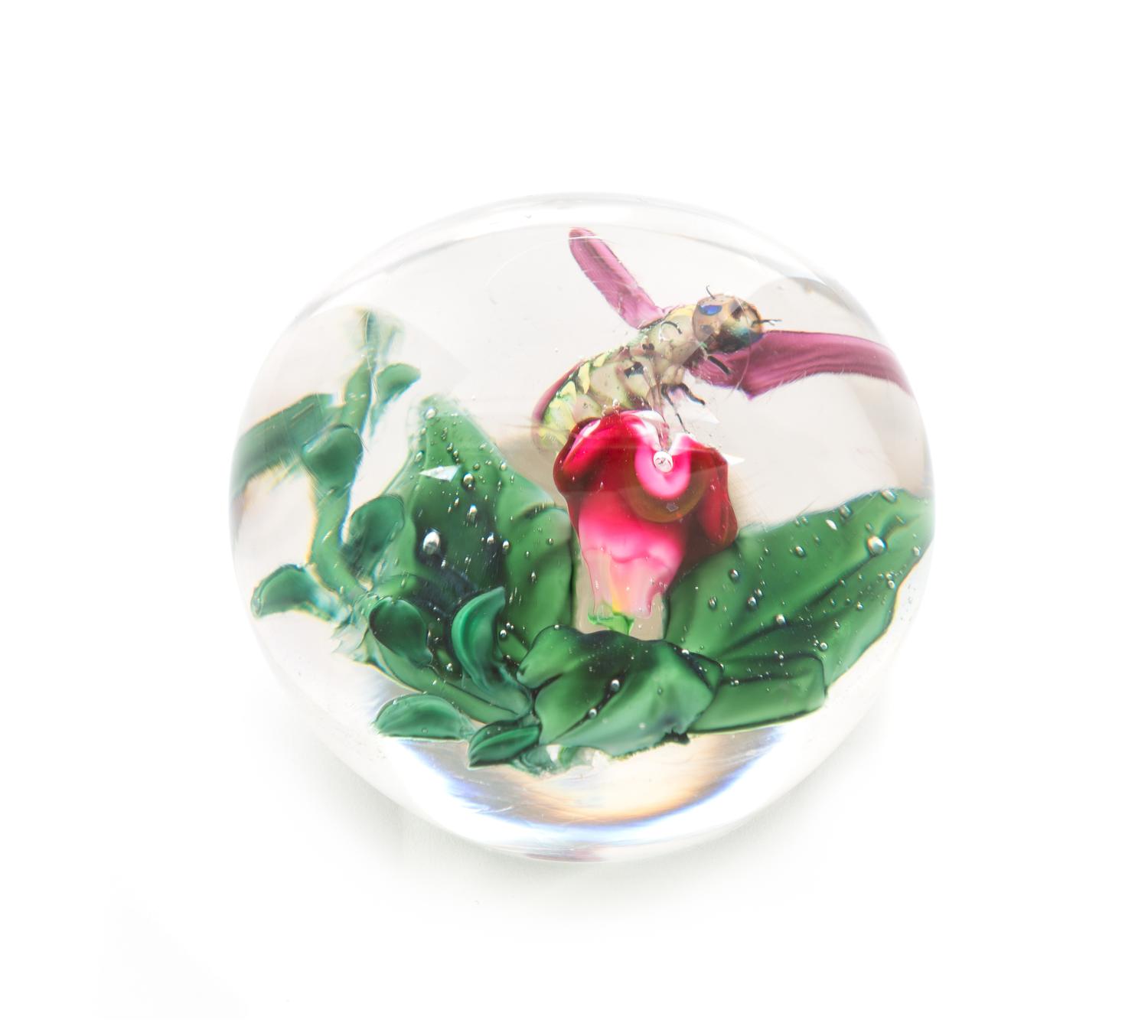 Cristallerie de Pantin, France, 1850-1890, Bee and Flower paperweight