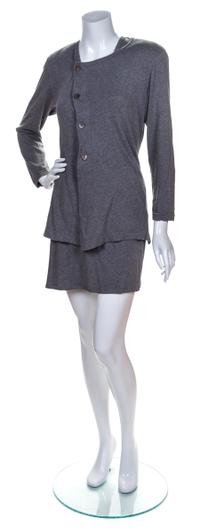 A Comme des Garcons Grey Cotton Dress Ensemble, Dress size S.