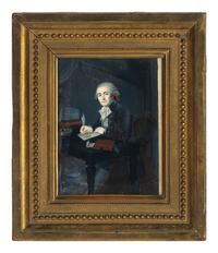 Two Reverse-Painted Glass Portraits of Madame and Monsieur Enfantin